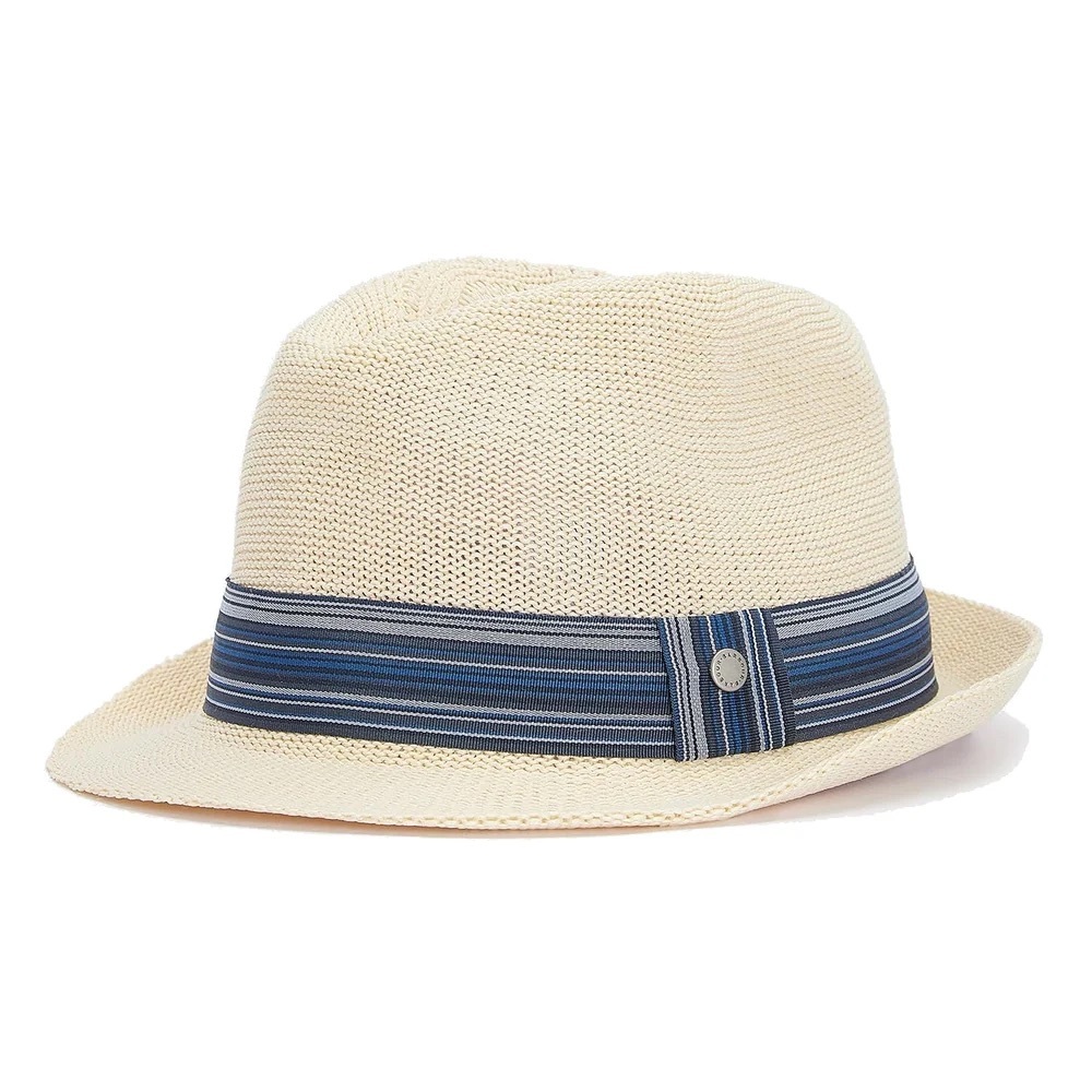 Barbour Cream and Tan Fedora Hat